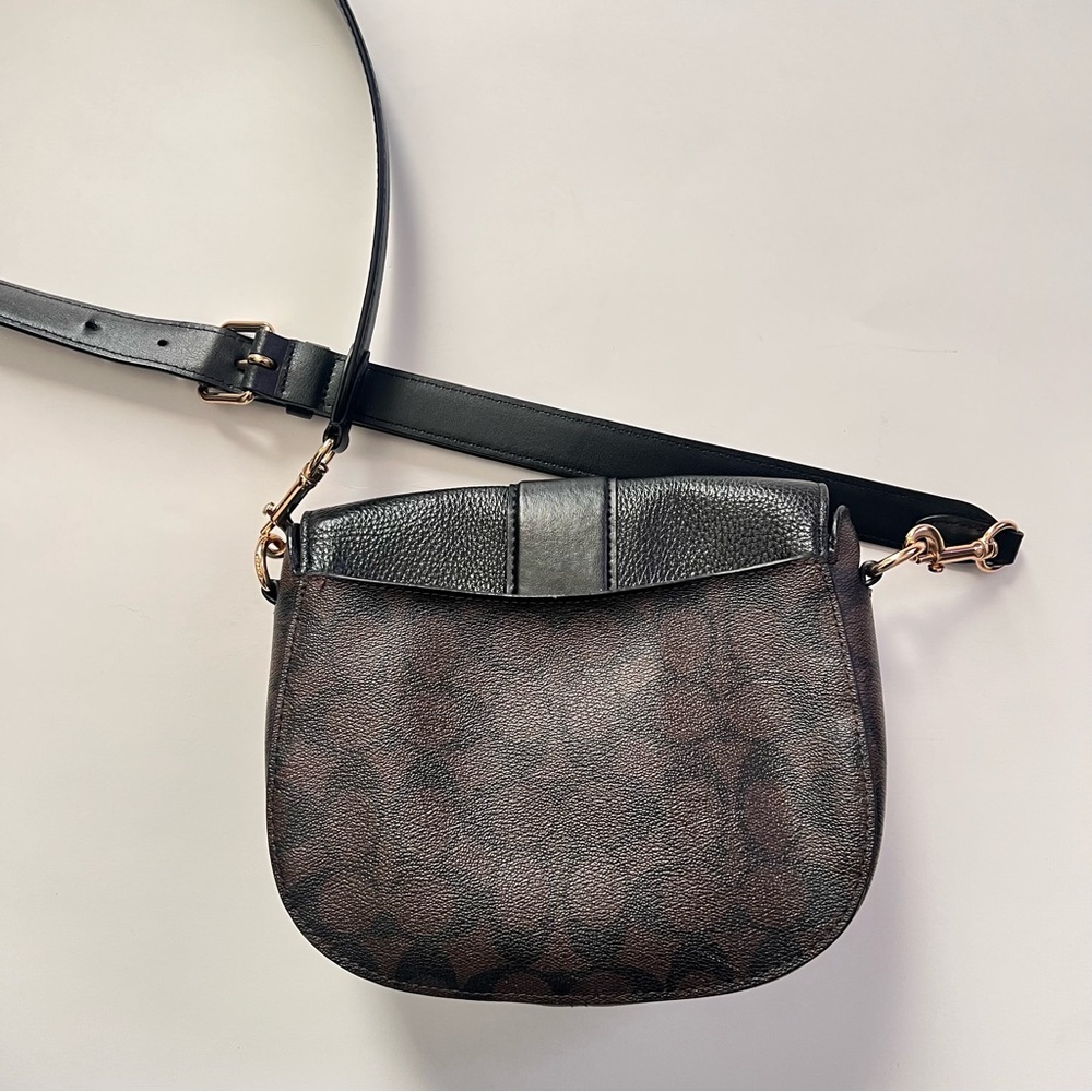 Coach Saddle Women's Crossbody Bag, Medium Black/Brown - Picture 2 of 8